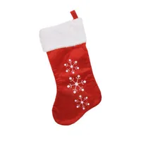 19'' Red and White Snowflake Embroidered Christmas Stocking