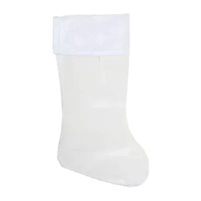 18'' White Traditional Hanging Christmas Stocking