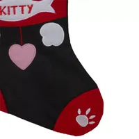 19.5'' Black and Red Embroidered Kitty Cat Christmas Stocking