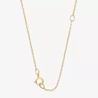 "Mom" Womens 10K Tri-Color Gold Heart Pendant Necklace