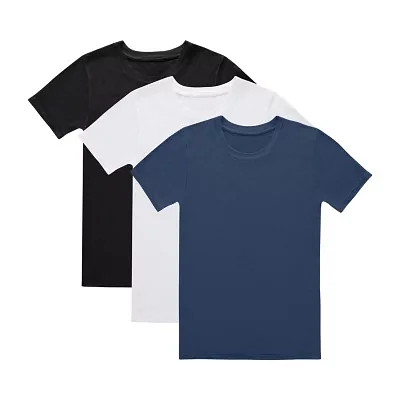 Hanes Originals Ultimate Little & Big Boys 3 Pack SuperSoft Crew Neck Short Sleeve T-Shirt