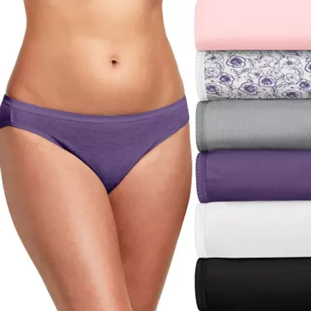 3 pcs Hanes ComfortSoft Bikinis 100% Cotton Stretch Assorted Color