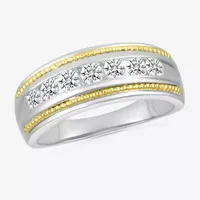 2.5MM 1 CT. T.W. Mined White Diamond 14K Two Tone Gold Wedding Band