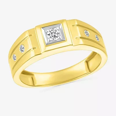 Mens 3.5MM 1/6 CT. T.W. Natural White Diamond 10K Gold Wedding Band