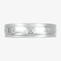 Mens 4MM 1/10 CT. T.W. Natural White Diamond 10K Gold Wedding Band