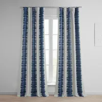 Exclusive Fabrics & Furnishing Flambe Light-Filtering Rod Pocket Back Tab Single Curtain Panel