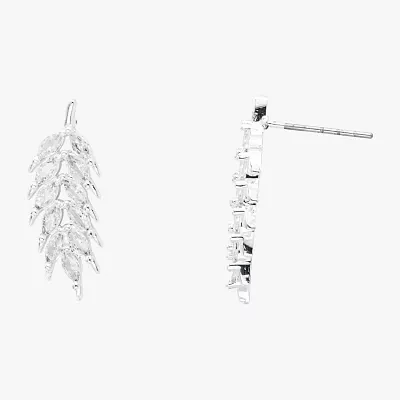 Sparkle Allure Womens Cubic Zirconia Pure Silver Over Brass Drop Earrings