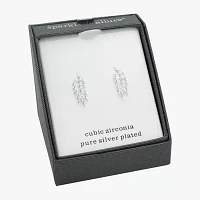 Sparkle Allure Womens Cubic Zirconia Pure Silver Over Brass Drop Earrings