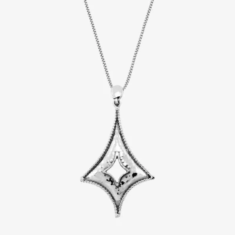 Womens Sterling Silver Pendant Necklace