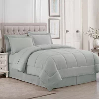 Sweet Home Collection Dobby Stripe Midweight Down Alternative Comforter Set