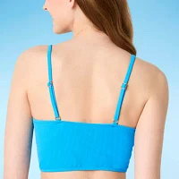 Decree Adjustable Straps Neon Textured Bralette Bikini Swimsuit Top Juniors