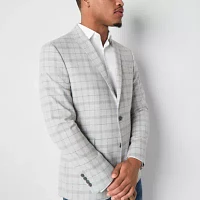 J. Ferrar Mens Plaid Slim Fit Sport Coat