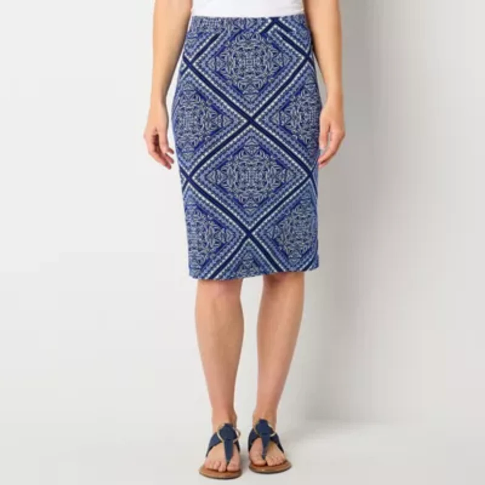 Liz Claiborne Womens Mid Rise Pencil Skirt