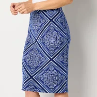 Liz Claiborne Womens Mid Rise Pencil Skirt