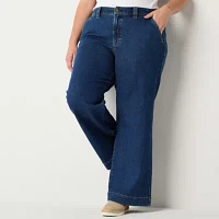 a.n.a Plus Womens High Rise Wide Leg Jean