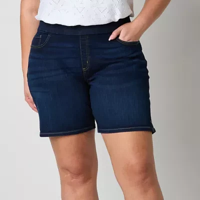 Liz Claiborne Amber Womens Mid Rise Pull-On Short Plus