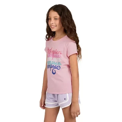 Champion Big Girls Crew Neck Short Sleeve Graphic T-Shirt