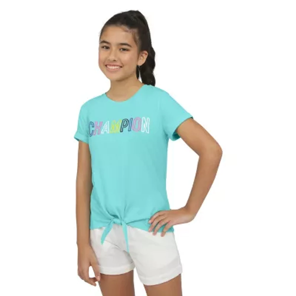 Champion Big Girls Crew Neck Short Sleeve Graphic T-Shirt