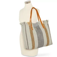 a.n.a Striped Woven Tote Bag