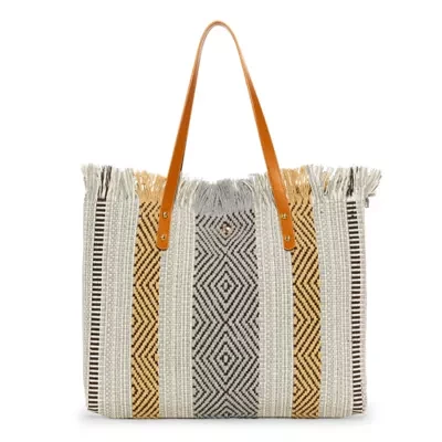 a.n.a Striped Woven Tote Bag