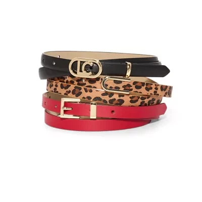 Liz Claiborne 15mm 3pk Oval Logo 3-pc. Womens Belt
