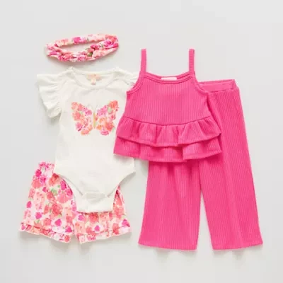 Btween Baby Girls 4-pc. Clothing Set