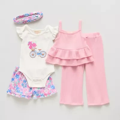 Btween Baby Girls 4-pc. Clothing Set