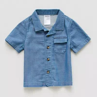 Okie Dokie Baby Boys Short Sleeve Button-Down Shirt