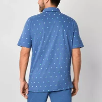 St. John's Bay Sueded Jersey Mens Classic Fit Short Sleeve Pocket Polo Shirt
