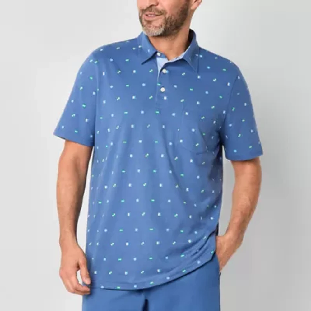 St. John's Bay Sueded Jersey Mens Classic Fit Short Sleeve Pocket Polo Shirt