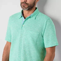 St. John's Bay Sueded Jersey Mens Classic Fit Short Sleeve Pocket Polo Shirt