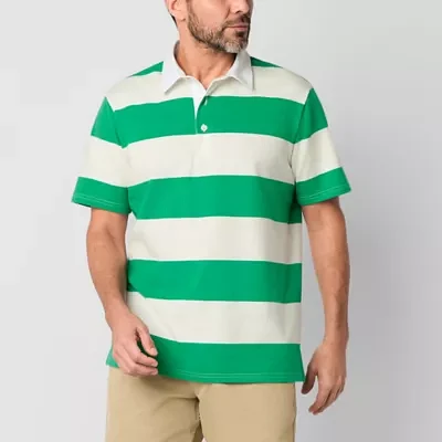 St. John's Bay Rugby Mens Classic Fit Short Sleeve Polo Shirt