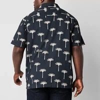mutual weave Camp Big and Tall Mens Classic Fit Short Sleeve Floral Button-Down Shirt