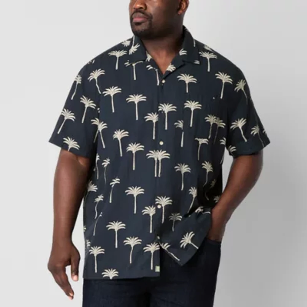 mutual weave Camp Big and Tall Mens Classic Fit Short Sleeve Floral Button-Down Shirt
