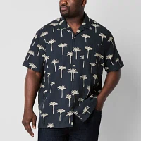 mutual weave Camp Big and Tall Mens Classic Fit Short Sleeve Floral Button-Down Shirt