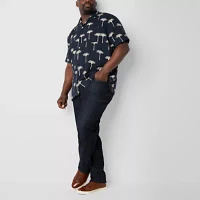 mutual weave Camp Big and Tall Mens Classic Fit Short Sleeve Floral Button-Down Shirt