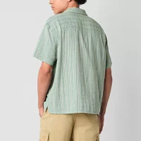 Arizona Mens Short Sleeve Striped Button-Down Shirt