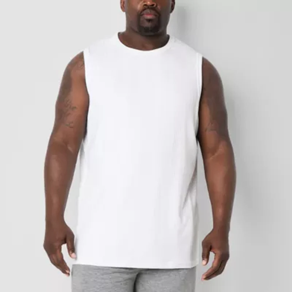 Shaquille O'Neal XLG Ribbed Big and Tall Mens Crew Neck Sleeveless Tank Top