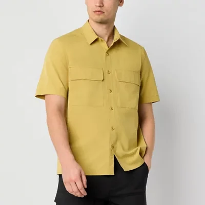 Stylus Mens Regular Fit Short Sleeve Button-Down Shirt