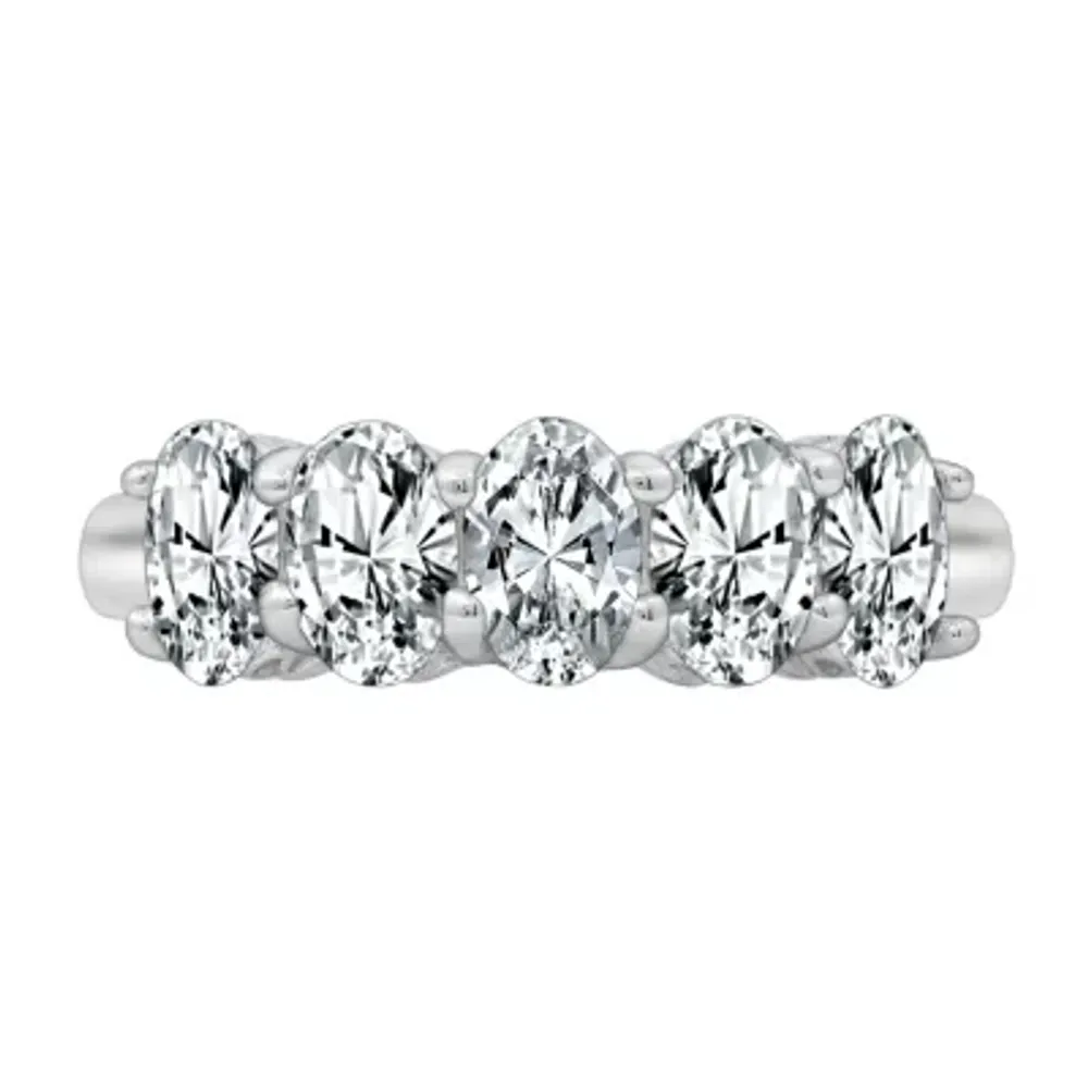 Womens 2 1/2 CT. T.W. Cubic Zirconia Sterling Silver Oval Promise Ring
