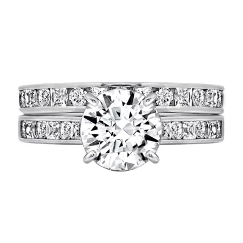 Womens 3 1/4 CT. T.W. Cubic Zirconia Sterling Silver Round Bridal Set