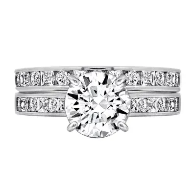 Womens 3 1/4 CT. T.W. Cubic Zirconia Sterling Silver Round Bridal Set