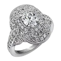 Womens 2 CT. T.W. Cubic Zirconia Sterling Silver Dome Cocktail Ring