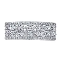 9MM 1 5/8 CT. T.W. Cubic Zirconia Sterling Silver Round Band