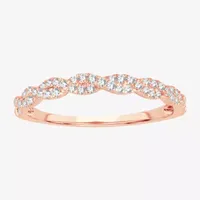 Signature By Modern Bride 1/5 CT. Natural White Diamond 10K Rose Gold Wedding Band