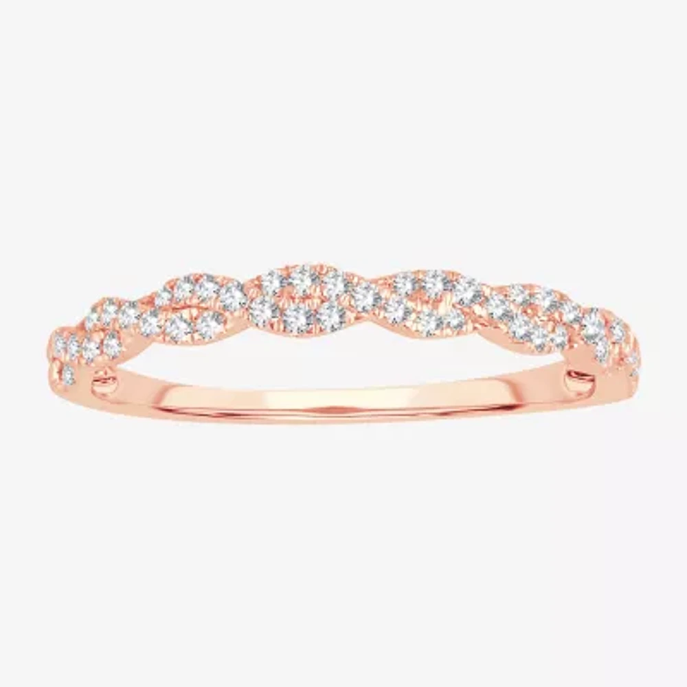 1/5 CT. Natural White Diamond 10K Rose Gold Wedding Band