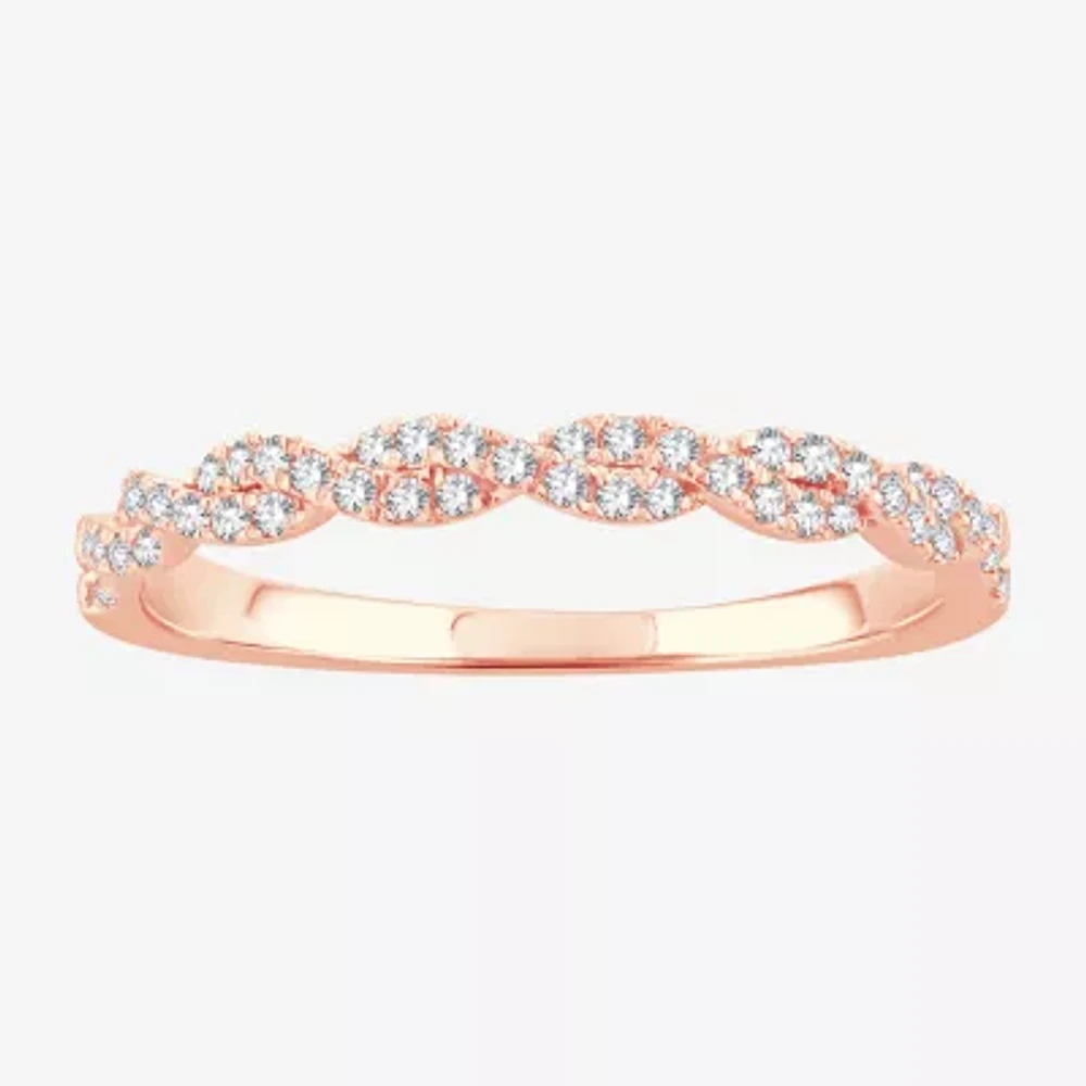 1/5 CT. Natural White Diamond 10K Rose Gold Wedding Band