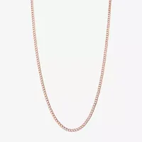 10K Rose Gold Inch Hollow Curb Chain Necklace