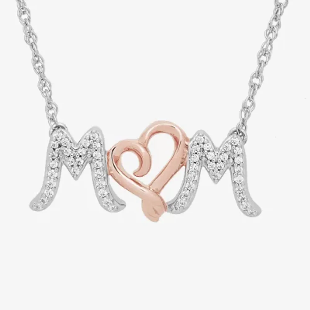 Mom Necklace With Diamonds in Silver or Gold | Jewelry by Johan - 14k Rose  Gold - Jewelry by Johan
