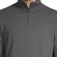 St. John's Bay Mens Mock Neck Long Sleeve Quarter-Zip Pullover